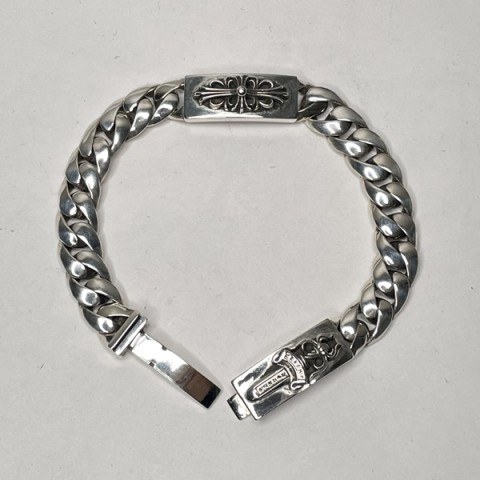 Chrome Hearts 크롬하츠 베이비 더블ID 플로랄,대거 클래식체인 클립 팔찌